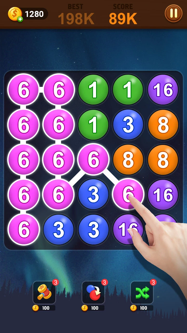 Merge bubble - Number game screenshot