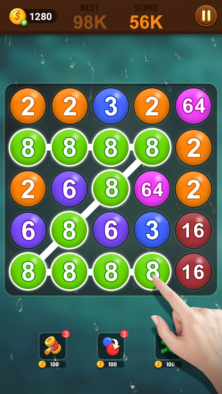 Merge bubble - Number game screenshot
